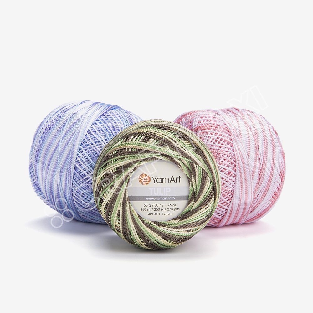 YARNART TULIP - SPARKLY MULTICOLOR LACE YARN