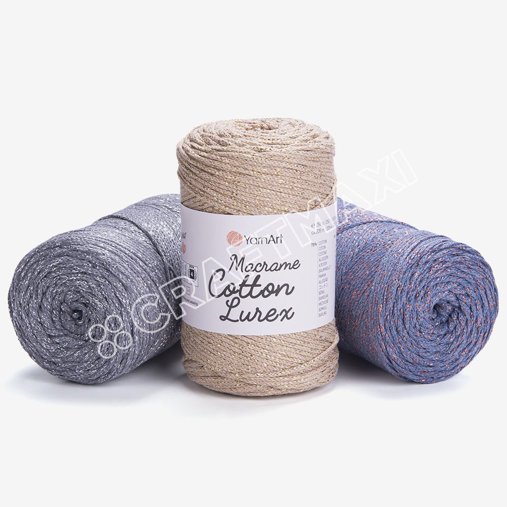 YARNART MACRAME COTTON LUREX - GLITTERY MACRAME CORD