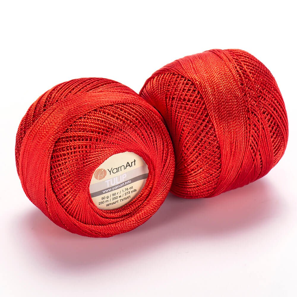 YARNART TULIP - SPARKLY LACE YARN DARK ORANGE - 421