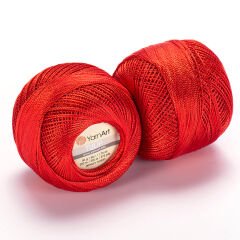YARNART TULIP - SPARKLY LACE YARN DARK ORANGE - 421