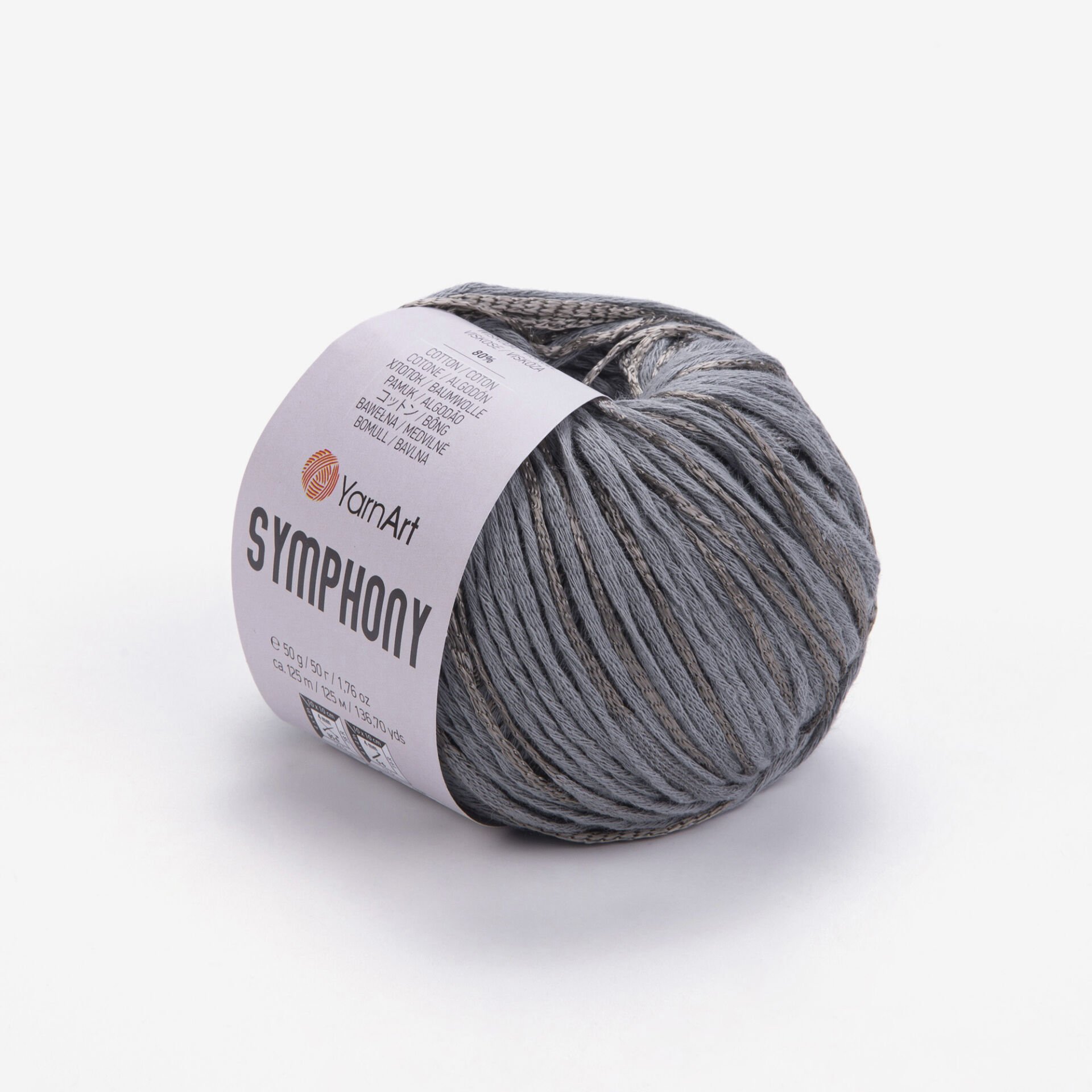 YARNART SYMPHONY - KNITTING YARN GREY - 2108