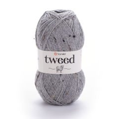 YARNART TWEED - KNITTING YARN GREY - 226