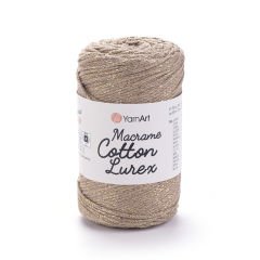 YARNART MACRAME COTTON LUREX - GLITTERY MACRAME CORD BEIGE - 735