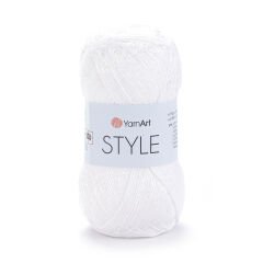 YARNART STYLE - SHINY KNITTING YARN WHITE - 650