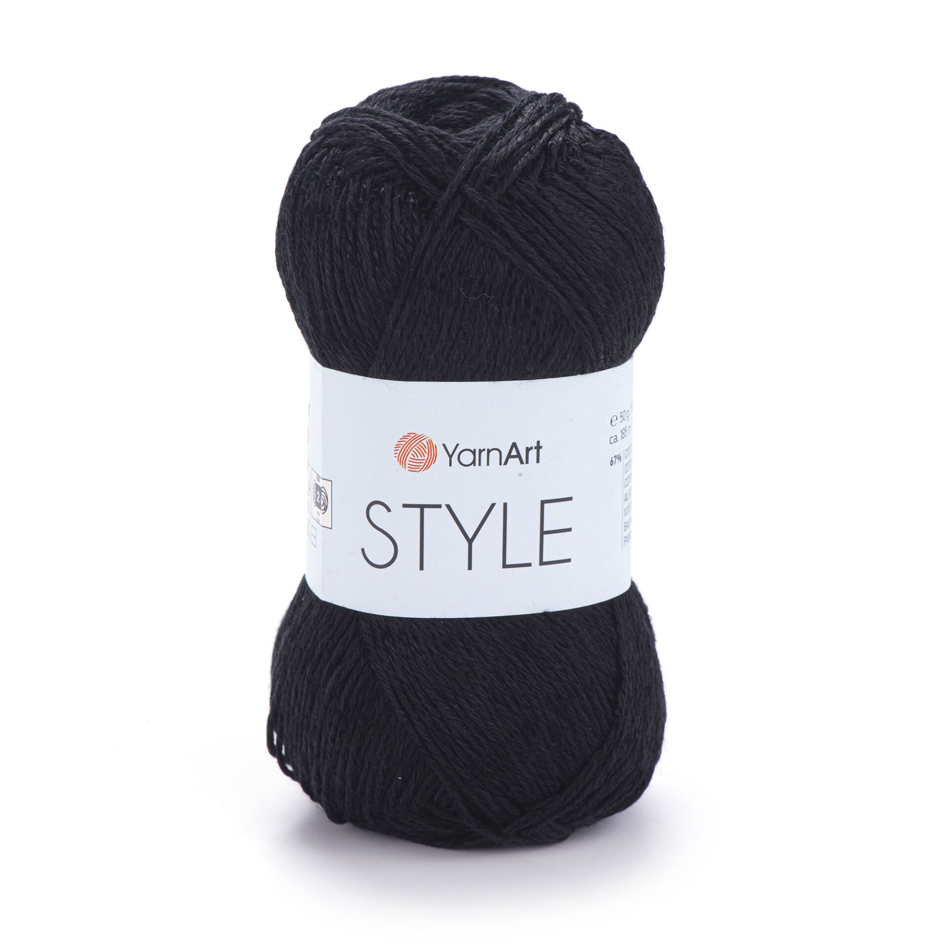 YARNART STYLE - SHINY KNITTING YARN BLACK - 651