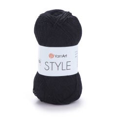 YARNART STYLE - SHINY KNITTING YARN BLACK - 651