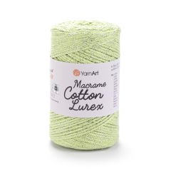 YARNART MACRAME COTTON LUREX - GLITTERY MACRAME CORD PISTACHIO - 726