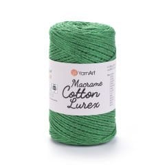 YARNART MACRAME COTTON LUREX - GLITTERY MACRAME CORD GREEN - 728