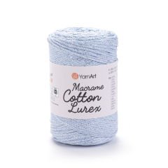 YARNART MACRAME COTTON LUREX - GLITTERY MACRAME CORD LIGHT BLUE - 729