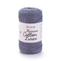 YARNART MACRAME COTTON LUREX - GLITTERY MACRAME CORD DARK BLUE - 731