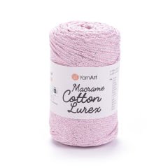 YARNART MACRAME COTTON LUREX - GLITTERY MACRAME CORD PINK - 732
