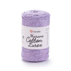 YARNART MACRAME COTTON LUREX - GLITTERY MACRAME CORD LILAC - 734