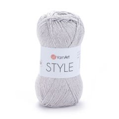 YARNART STYLE - SHINY KNITTING YARN LIGHT GREY - 666