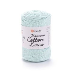 YARNART MACRAME COTTON LUREX - GLITTERY MACRAME CORD CYAN - 738