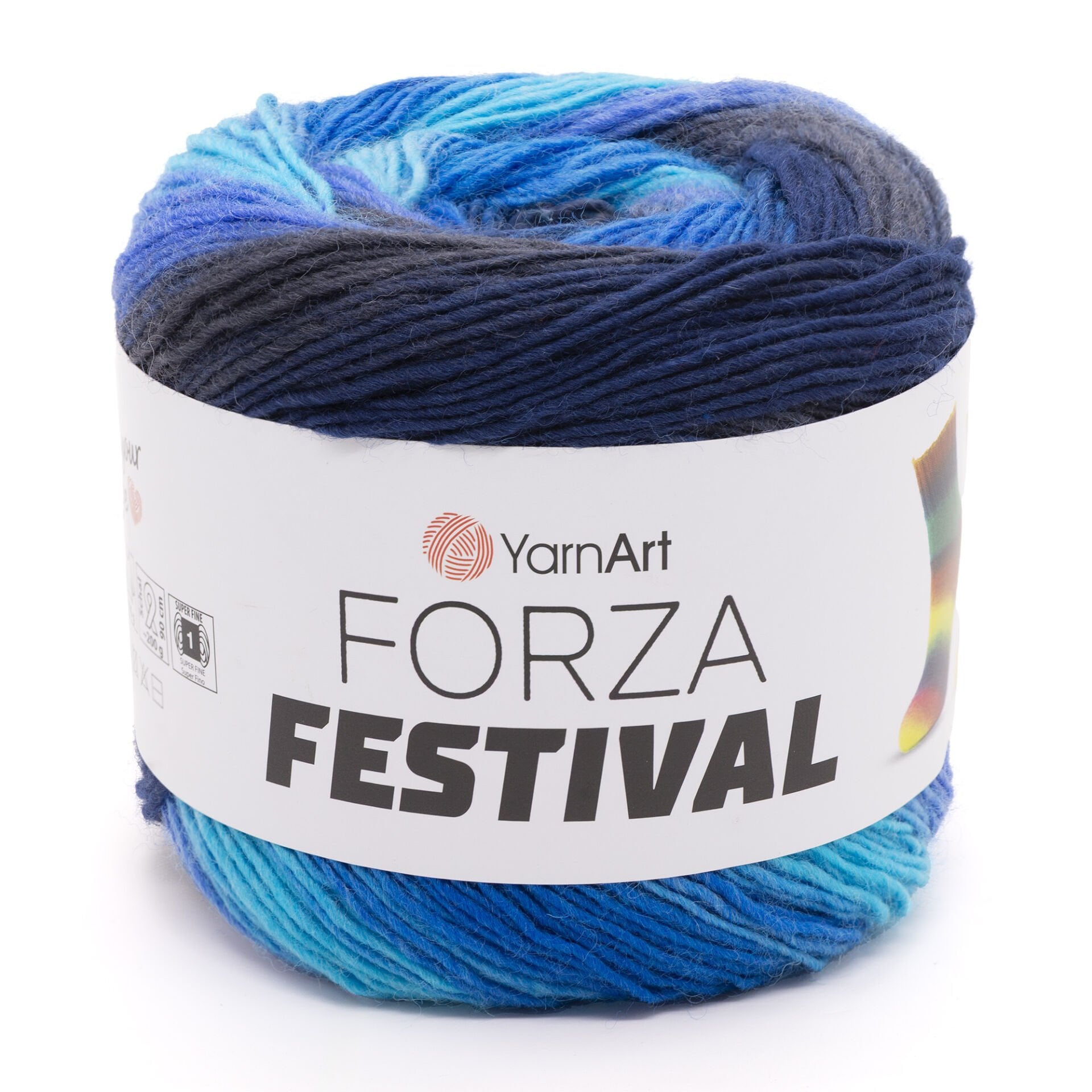 YARNART FORZA FESTIVAL - MULTICOLOR KNITTING YARN VARIEGATED - 2902