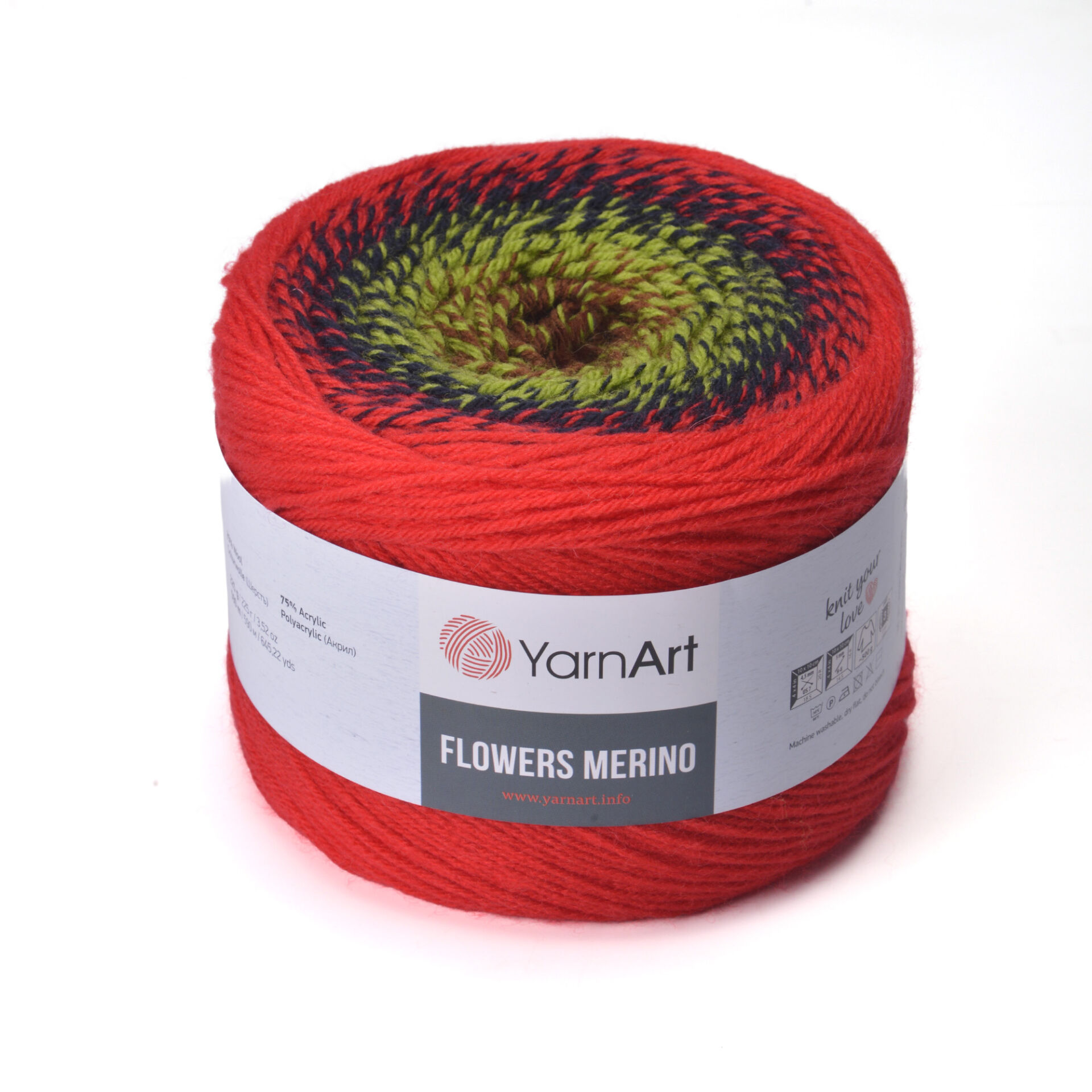 YARNART FLOWERS MERINO - MULTICOLOR KNITTING YARN VARIEGATED - 563