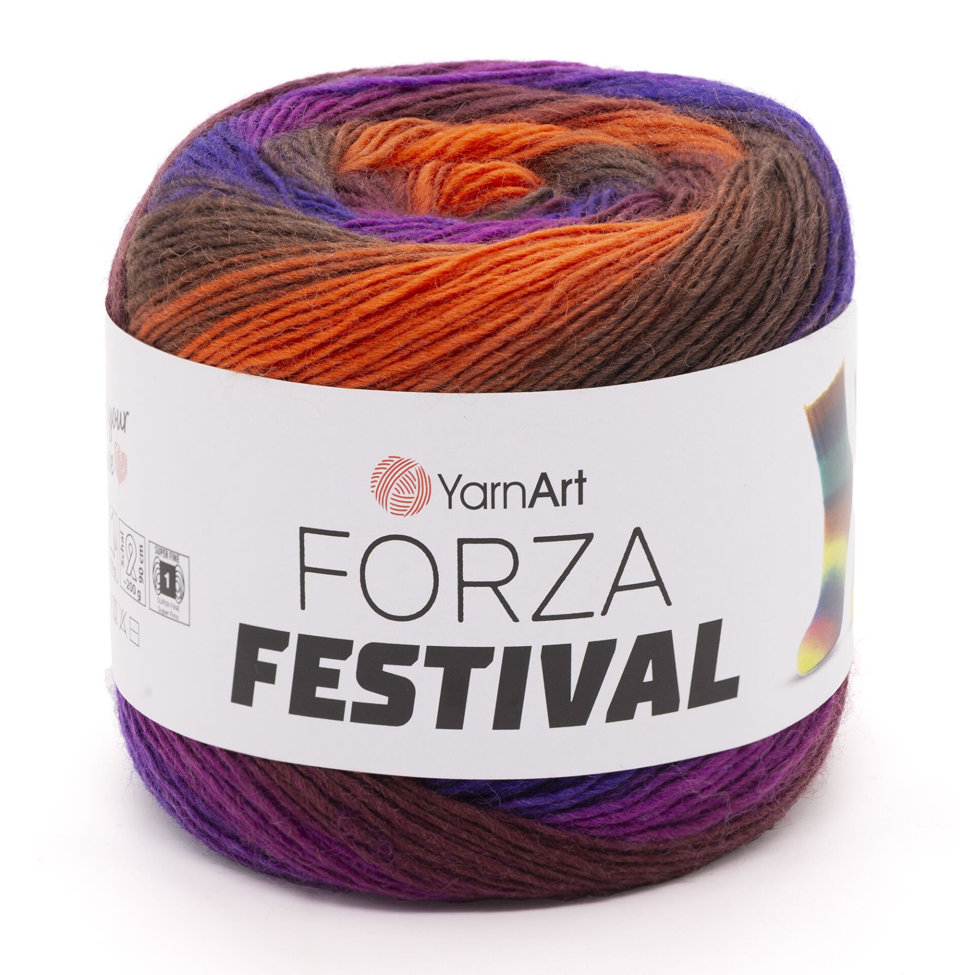 YARNART FORZA FESTIVAL - MULTICOLOR KNITTING YARN VARIEGATED - 2903