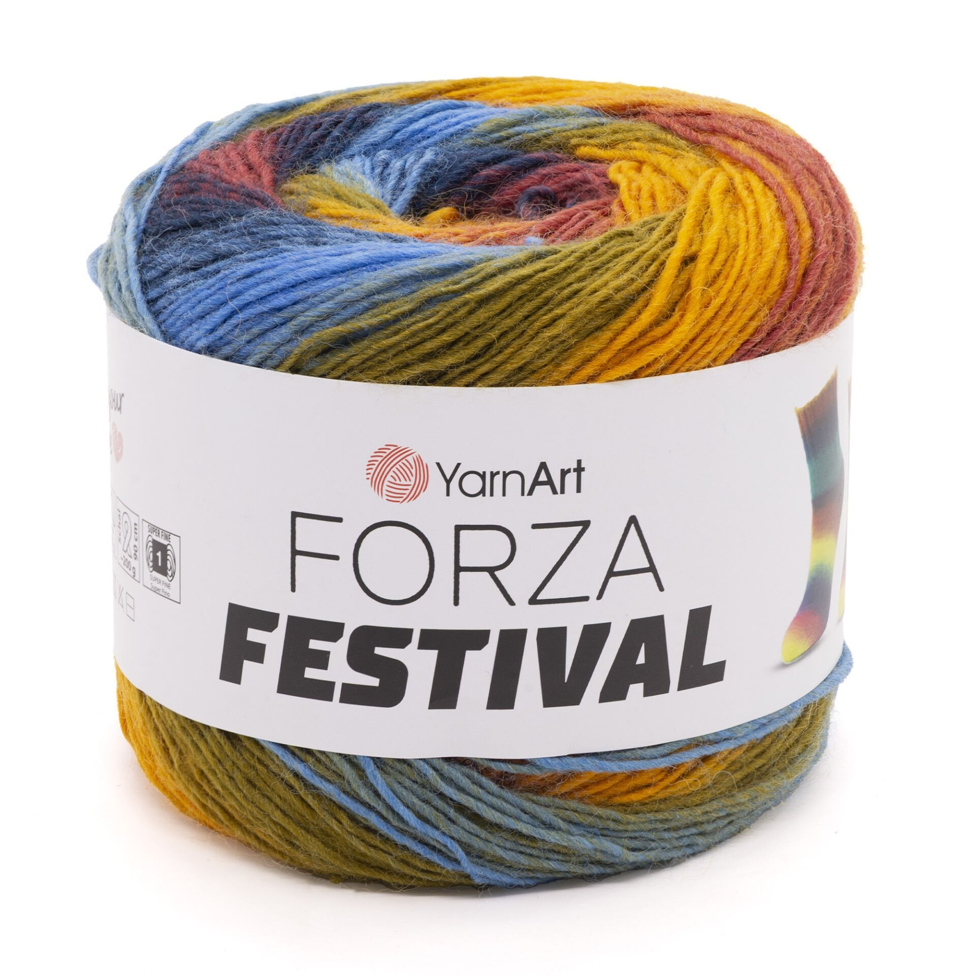 YARNART FORZA FESTIVAL - MULTICOLOR KNITTING YARN VARIEGATED - 2905