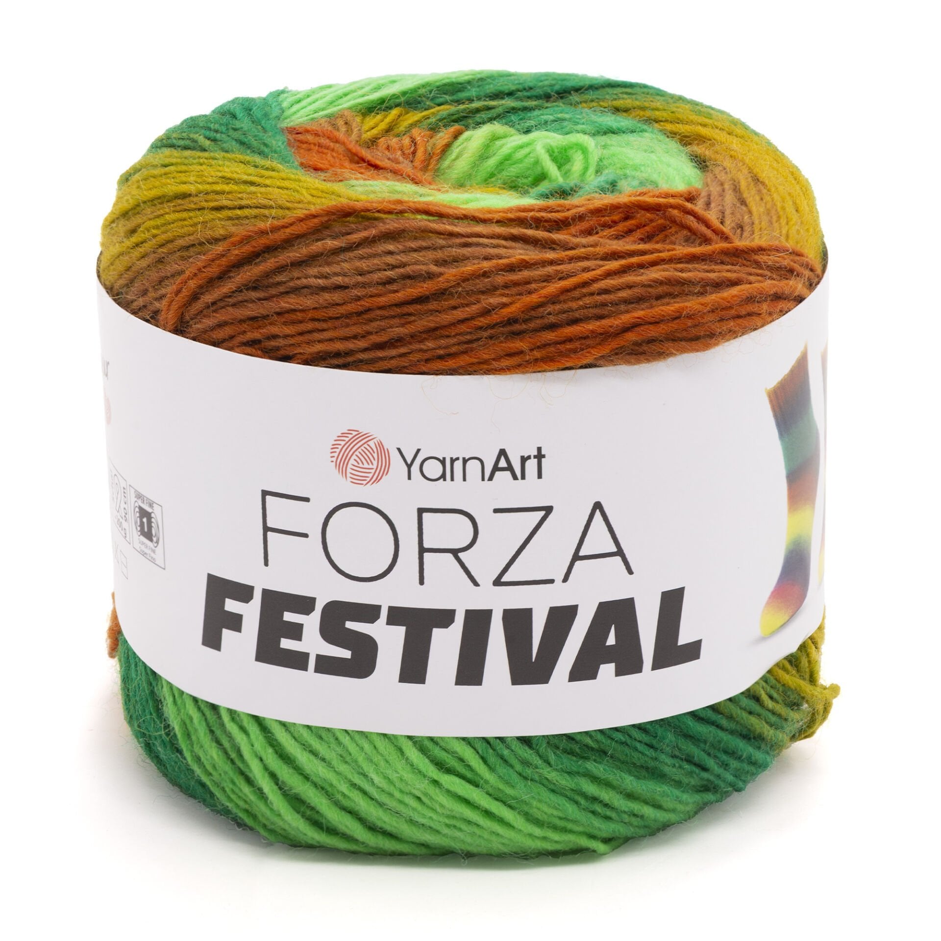 YARNART FORZA FESTIVAL - MULTICOLOR KNITTING YARN VARIEGATED - 2907