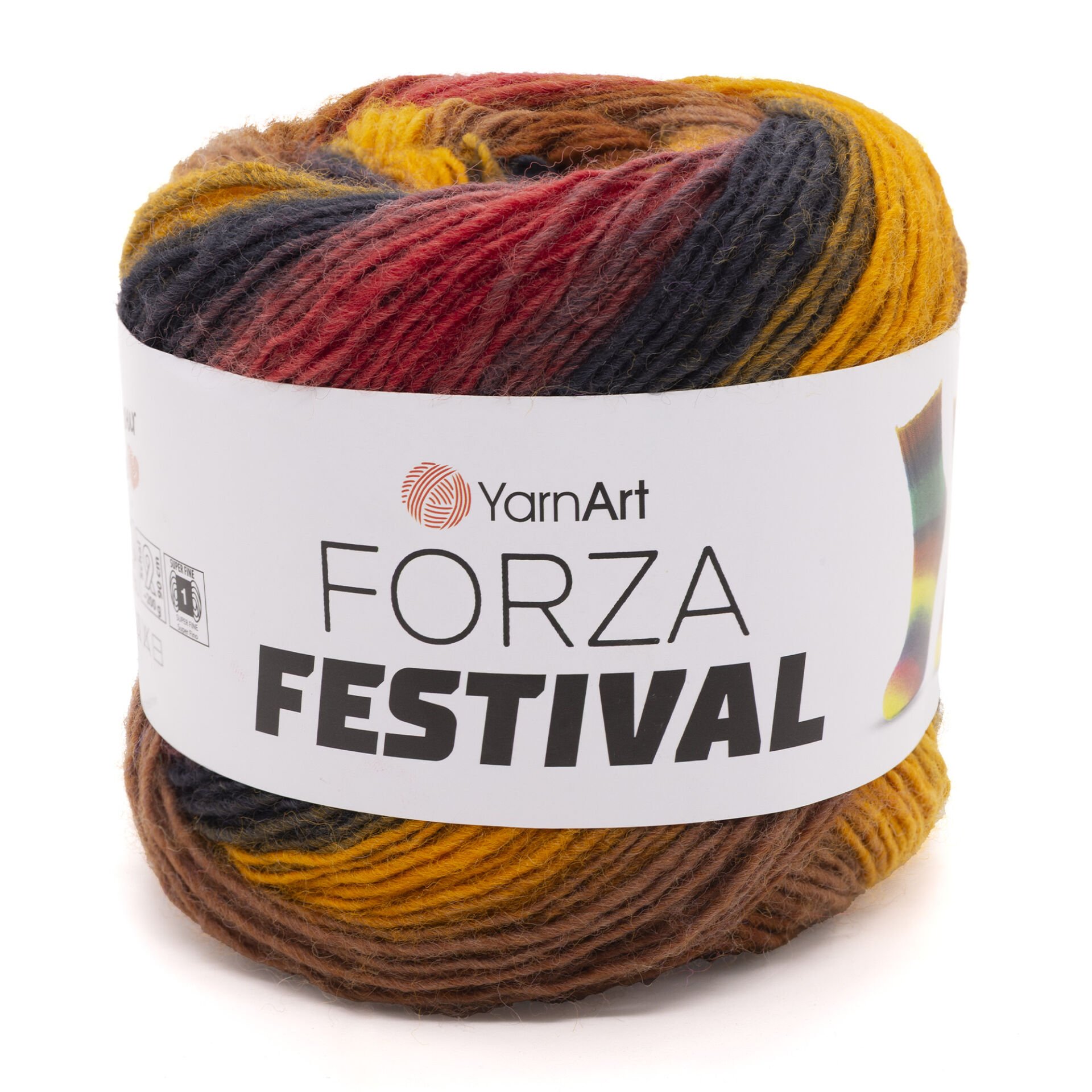 YARNART FORZA FESTIVAL - MULTICOLOR KNITTING YARN VARIEGATED - 2908