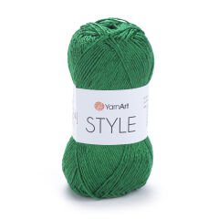 YARNART STYLE - SHINY KNITTING YARN DARK GREEN - 664