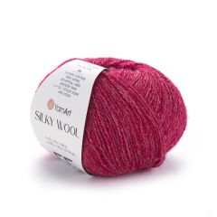 YARNART SILKY WOOL - KNITTING YARN DARK PINK - 333