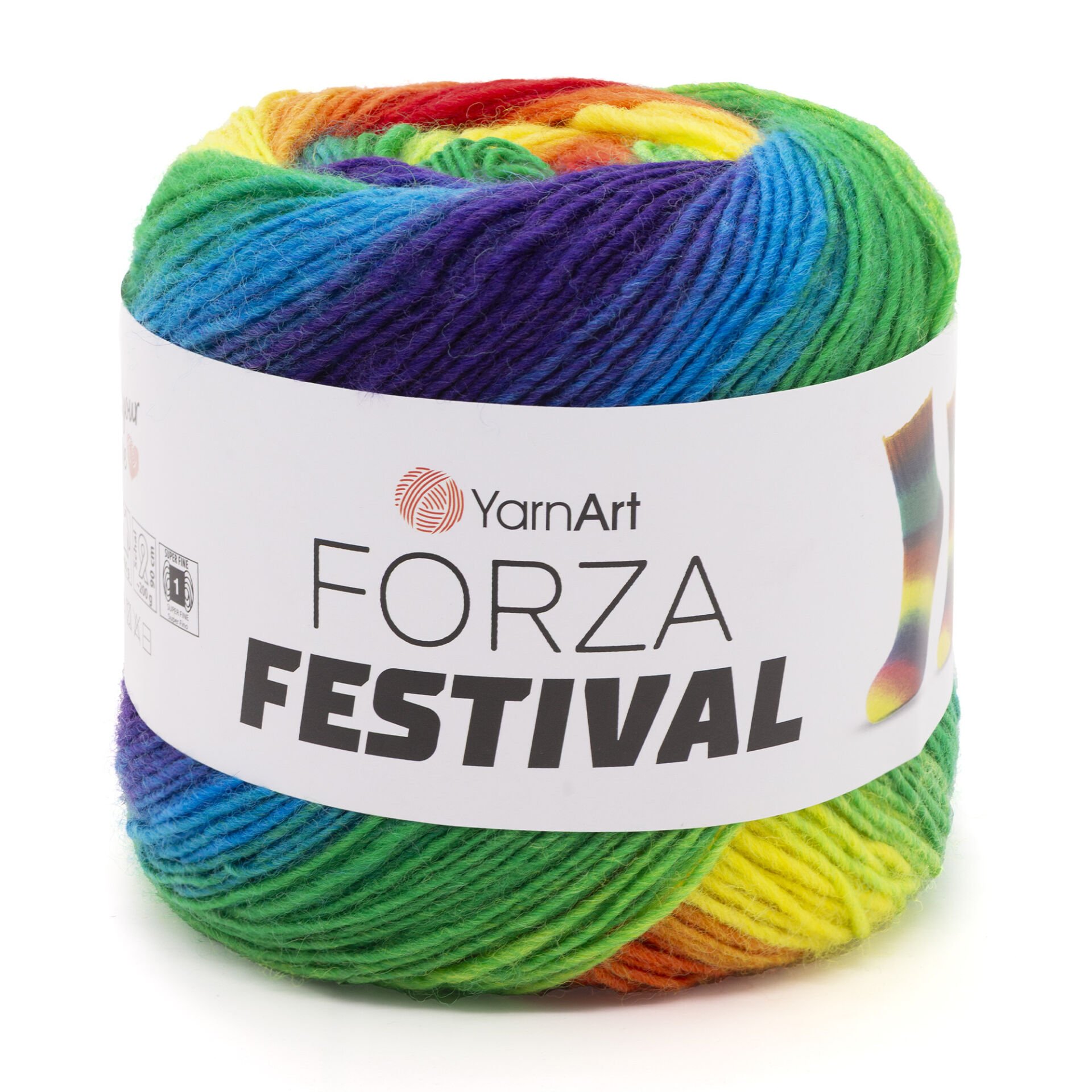 YARNART FORZA FESTIVAL - MULTICOLOR KNITTING YARN VARIEGATED - 2914