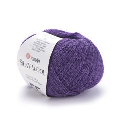 YARNART SILKY WOOL - KNITTING YARN PURPLE - 334