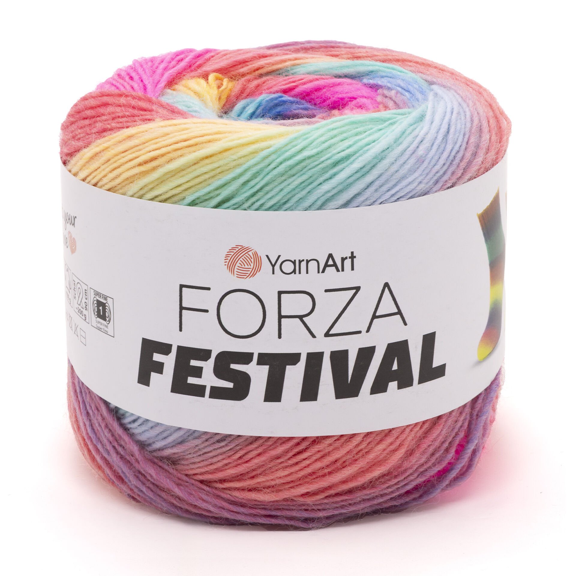 YARNART FORZA FESTIVAL - MULTICOLOR KNITTING YARN VARIEGATED - 2915