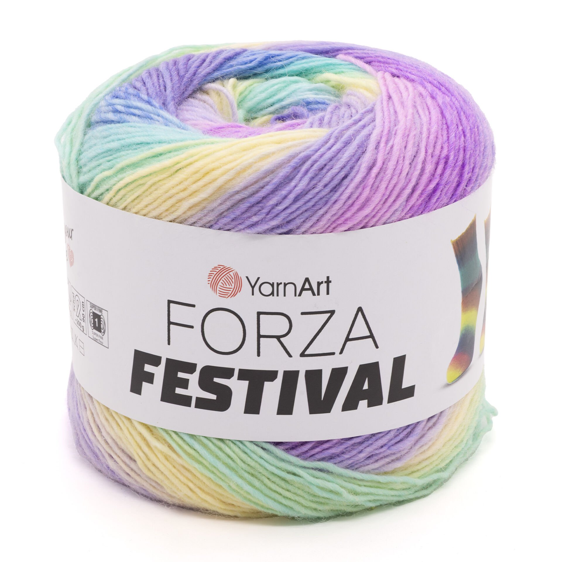 YARNART FORZA FESTIVAL - MULTICOLOR KNITTING YARN VARIEGATED - 2916