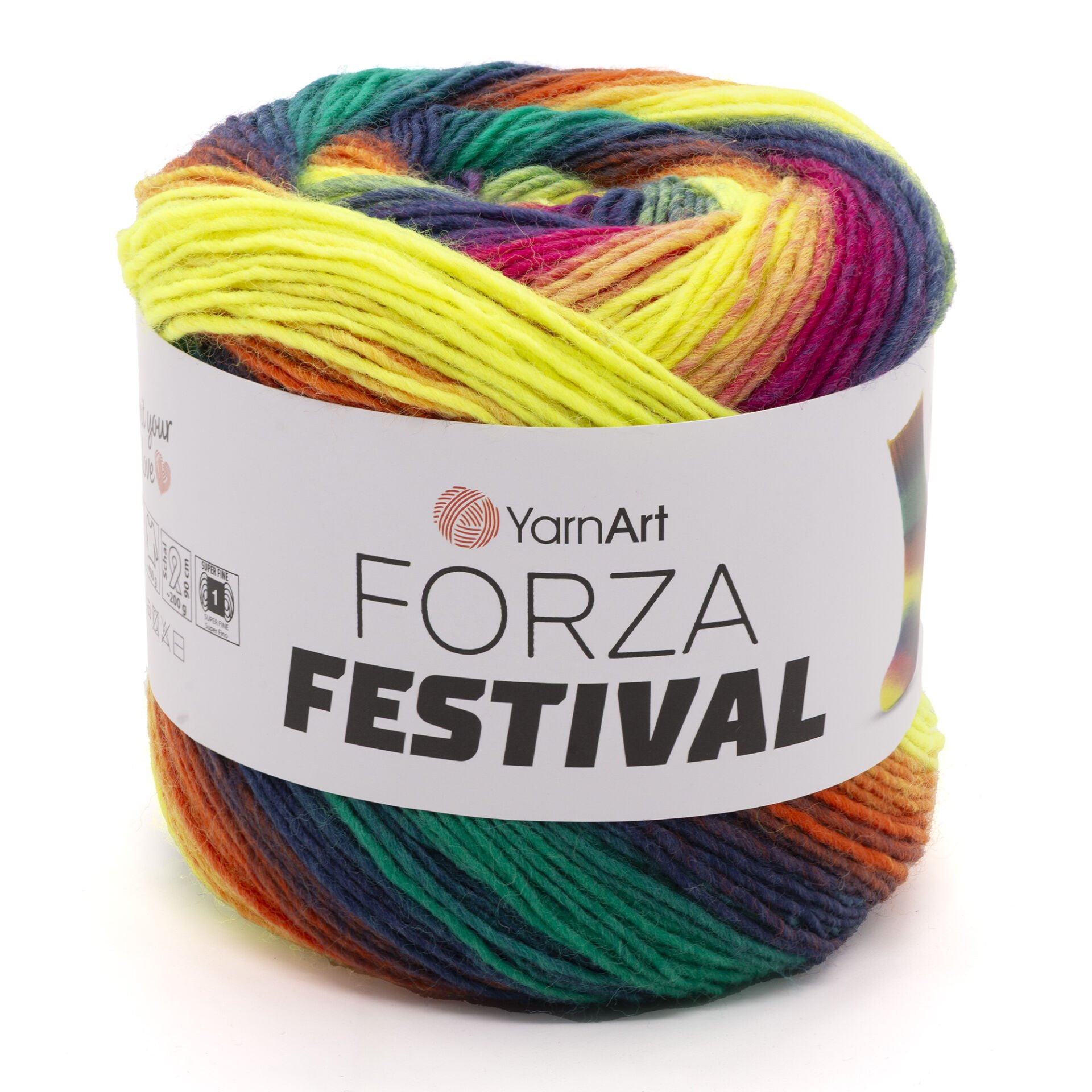 YARNART FORZA FESTIVAL - MULTICOLOR KNITTING YARN VARIEGATED - 2917