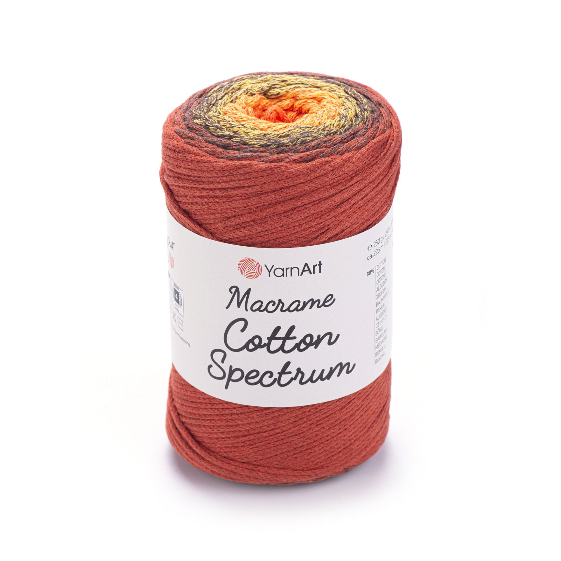 YARNART MACRAME COTTON SPECTRUM - MACRAME CORD VARIEGATED - 1303