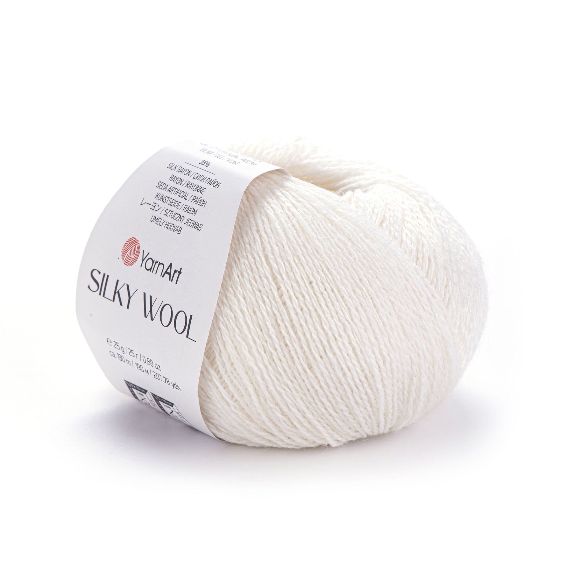 YARNART SILKY WOOL - KNITTING YARN WHITE - 347