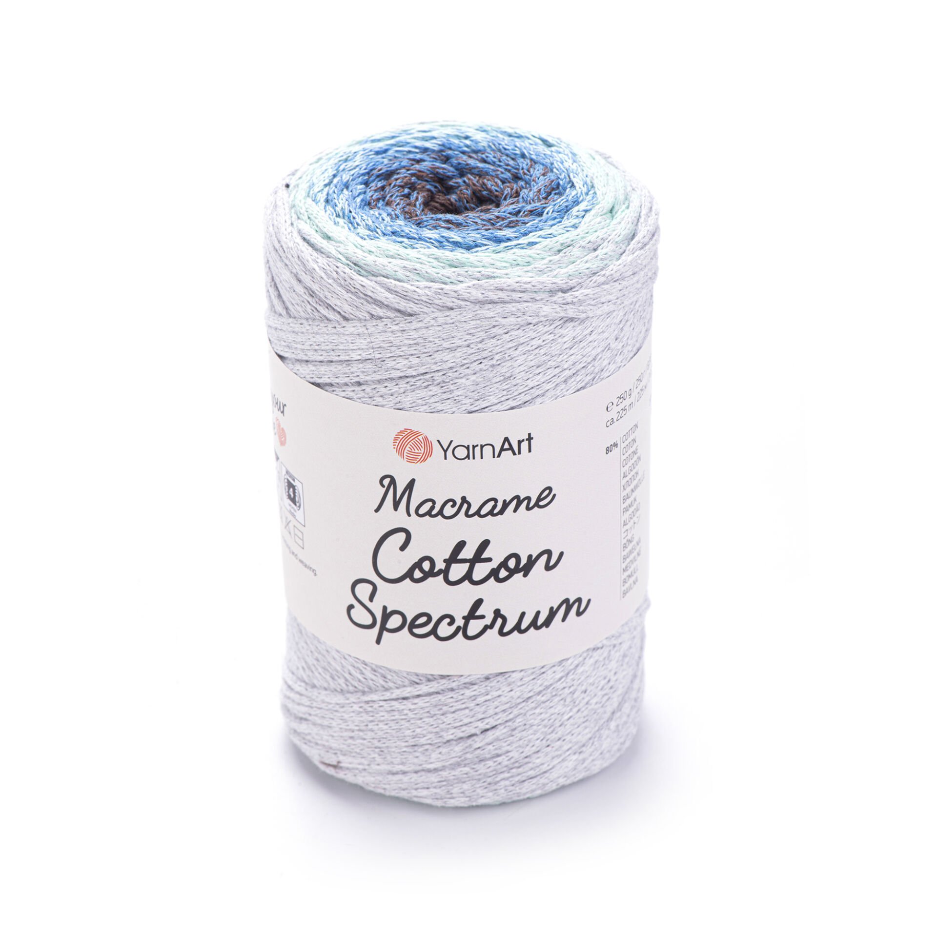 YARNART MACRAME COTTON SPECTRUM - MACRAME CORD VARIEGATED - 1304