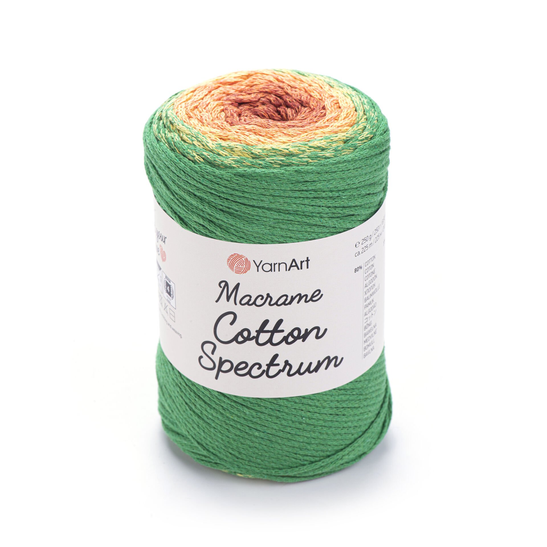 YARNART MACRAME COTTON SPECTRUM - MACRAME CORD VARIEGATED - 1308
