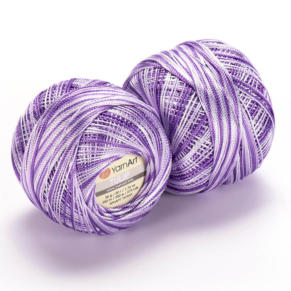 YARNART TULIP - SPARKLY MULTICOLOR LACE YARN VARIEGATED - 447