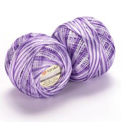 YARNART TULIP - SPARKLY MULTICOLOR LACE YARN VARIEGATED - 447