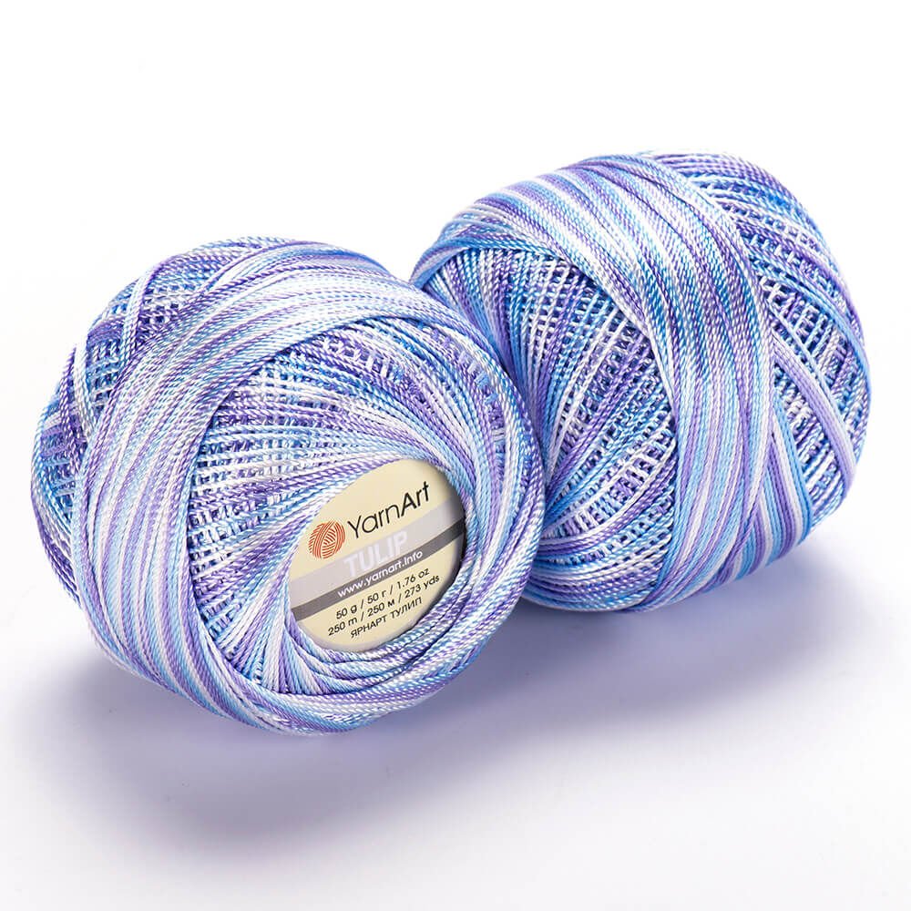 YARNART TULIP - SPARKLY MULTICOLOR LACE YARN VARIEGATED - 449