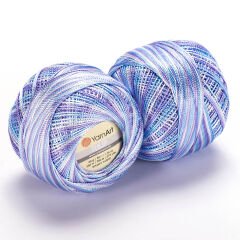 YARNART TULIP - SPARKLY MULTICOLOR LACE YARN VARIEGATED - 449
