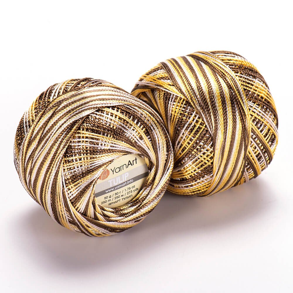 YARNART TULIP - SPARKLY MULTICOLOR LACE YARN VARIEGATED - 454