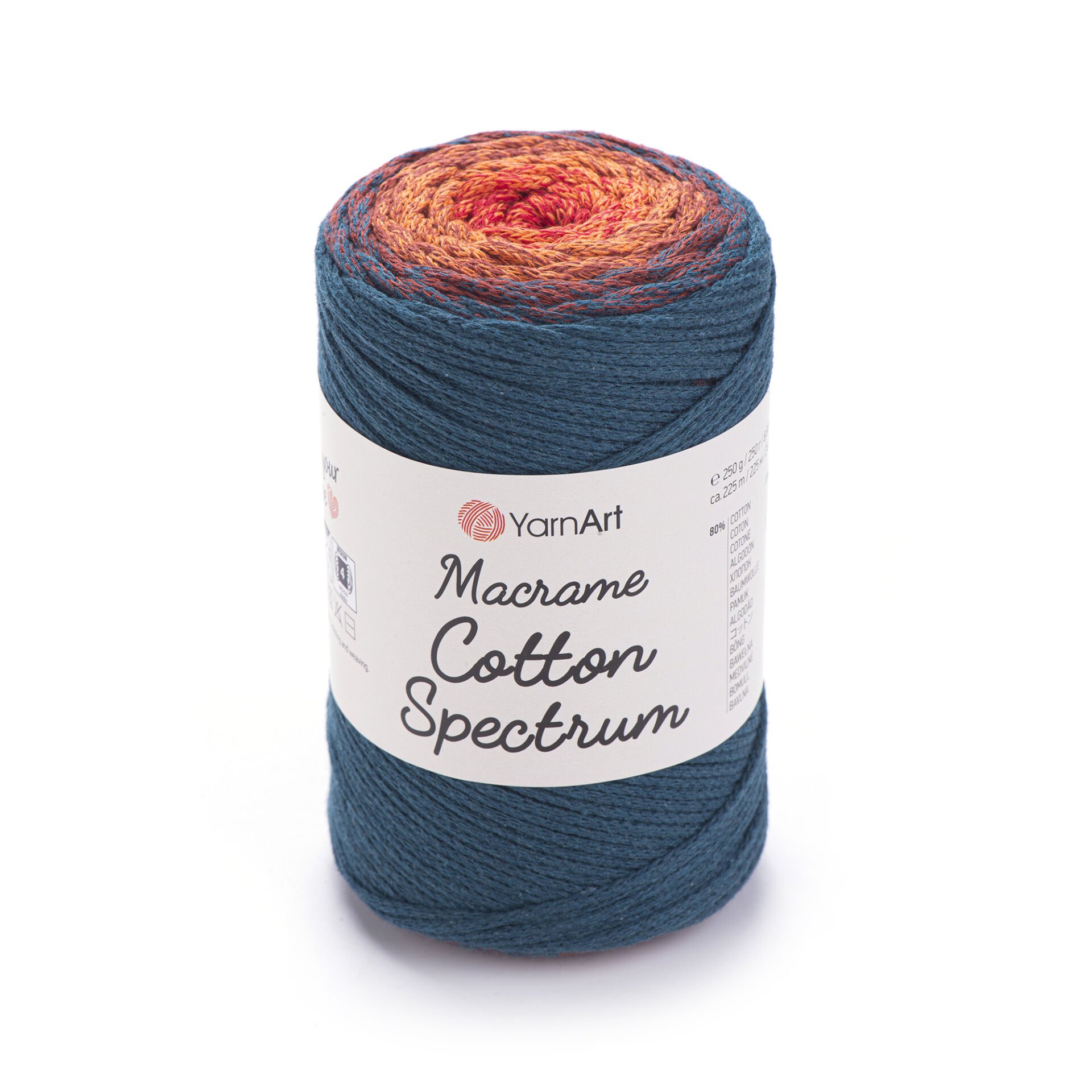 YARNART MACRAME COTTON SPECTRUM - MACRAME CORD VARIEGATED - 1317