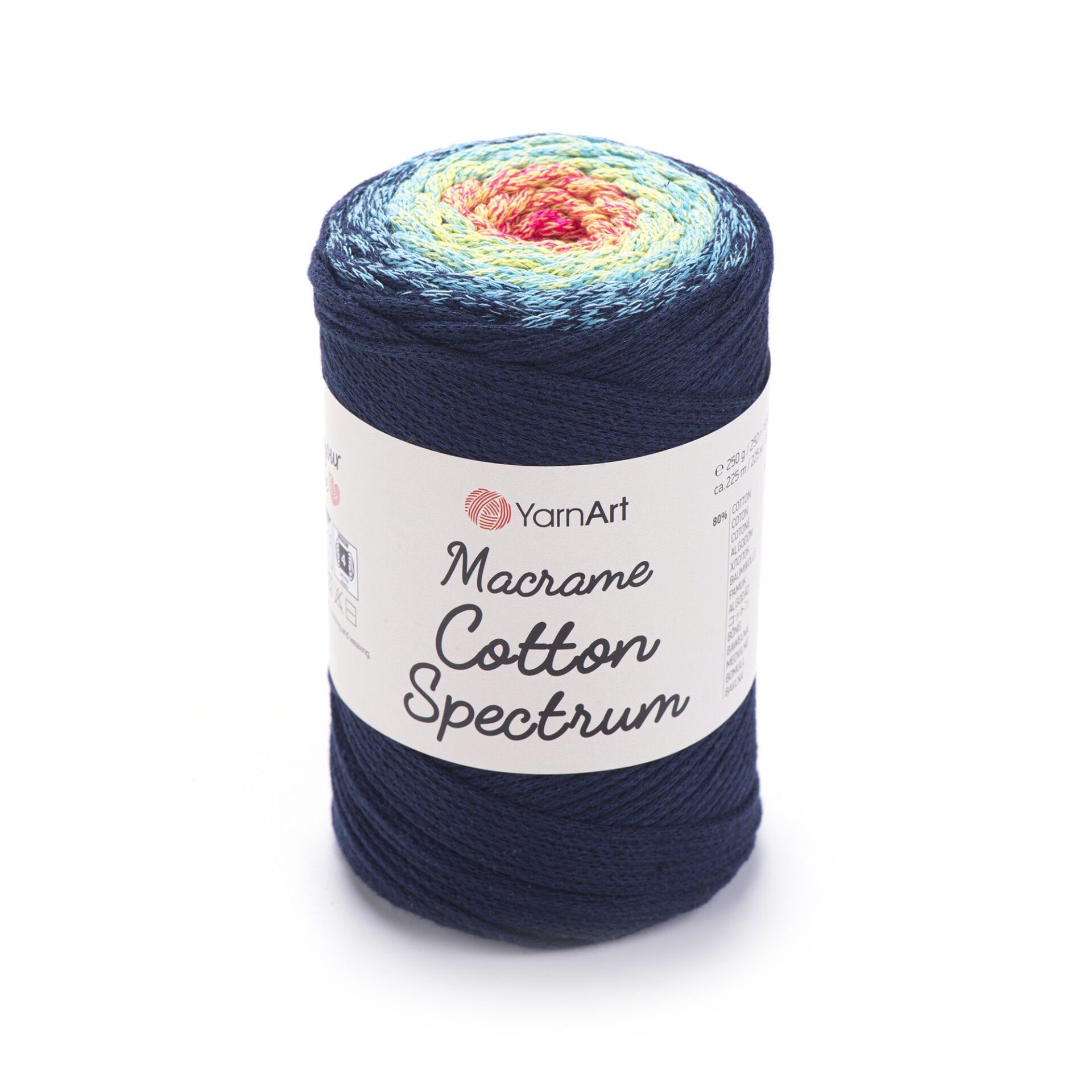 YARNART MACRAME COTTON SPECTRUM - MACRAME CORD VARIEGATED - 1318