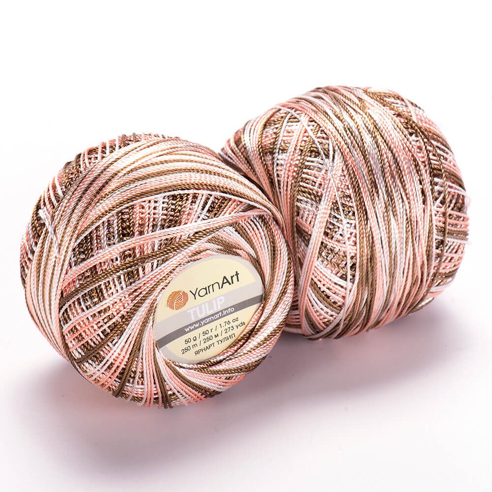 YARNART TULIP - SPARKLY MULTICOLOR LACE YARN VARIEGATED - 460