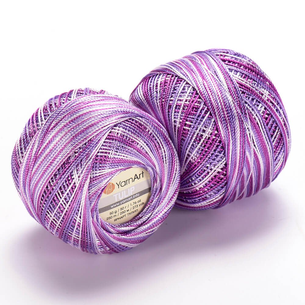 YARNART TULIP - SPARKLY MULTICOLOR LACE YARN VARIEGATED - 461