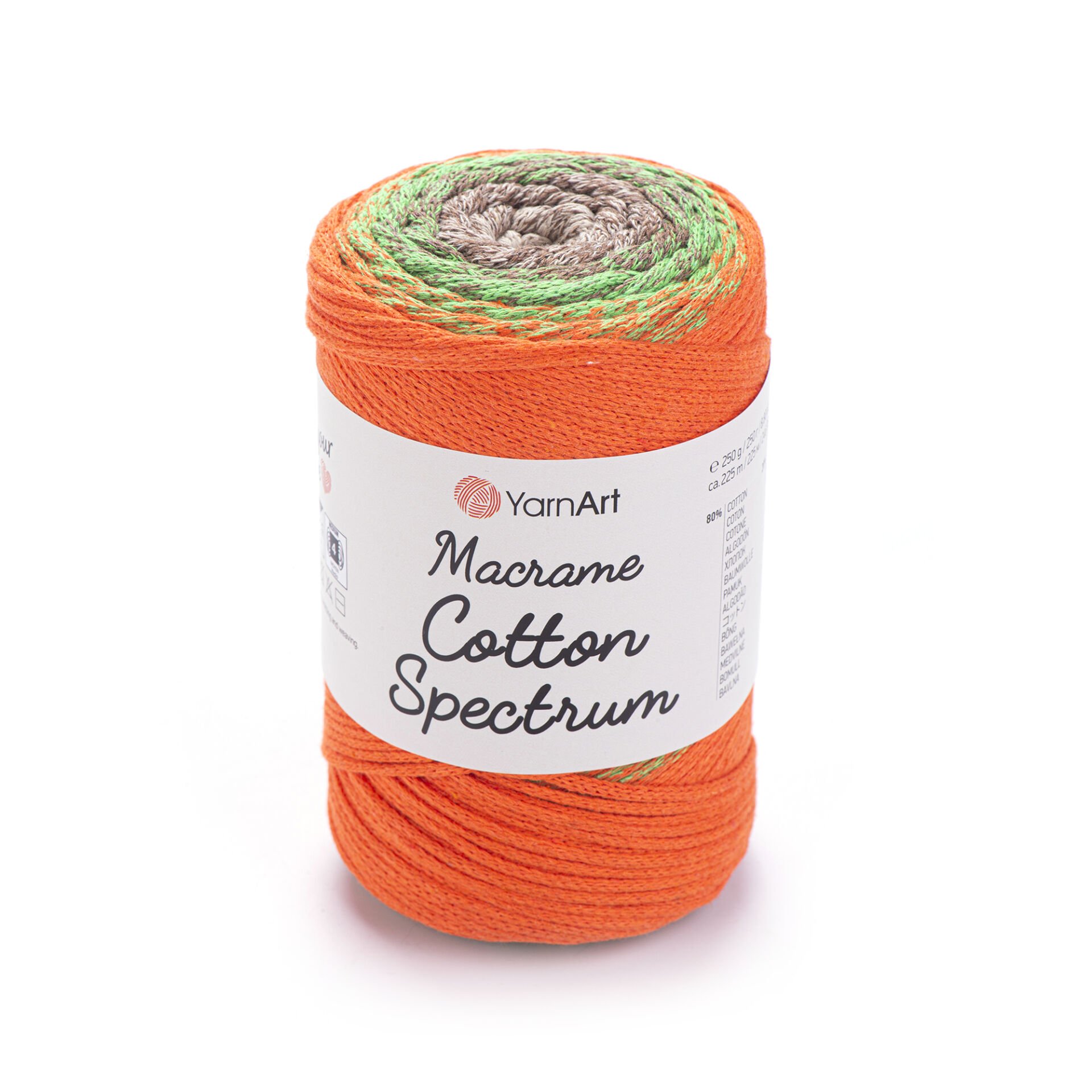 YARNART MACRAME COTTON SPECTRUM - MACRAME CORD VARIEGATED - 1321