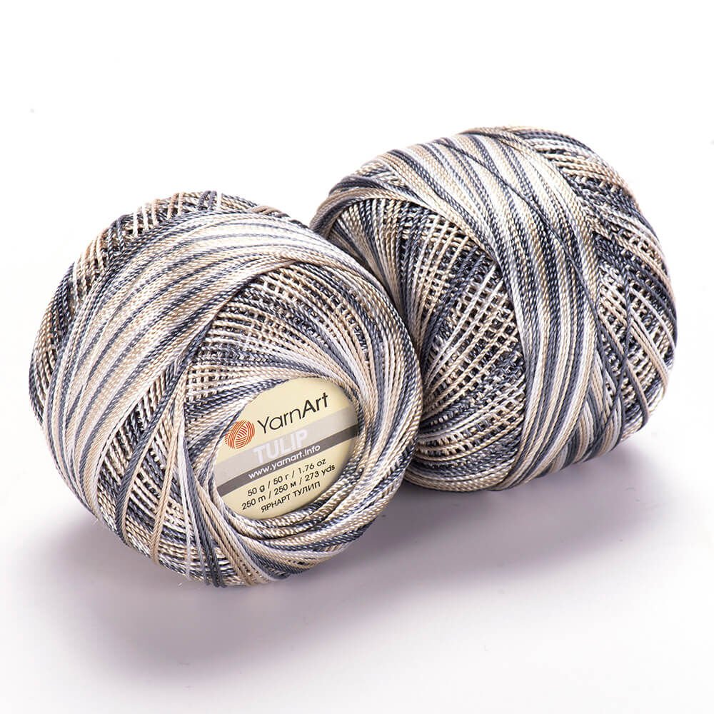 YARNART TULIP - SPARKLY MULTICOLOR LACE YARN VARIEGATED - 476