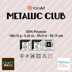 YARNART METALLIC CLUB - KNITTING YARN GRAPHITE BLUE - 8117