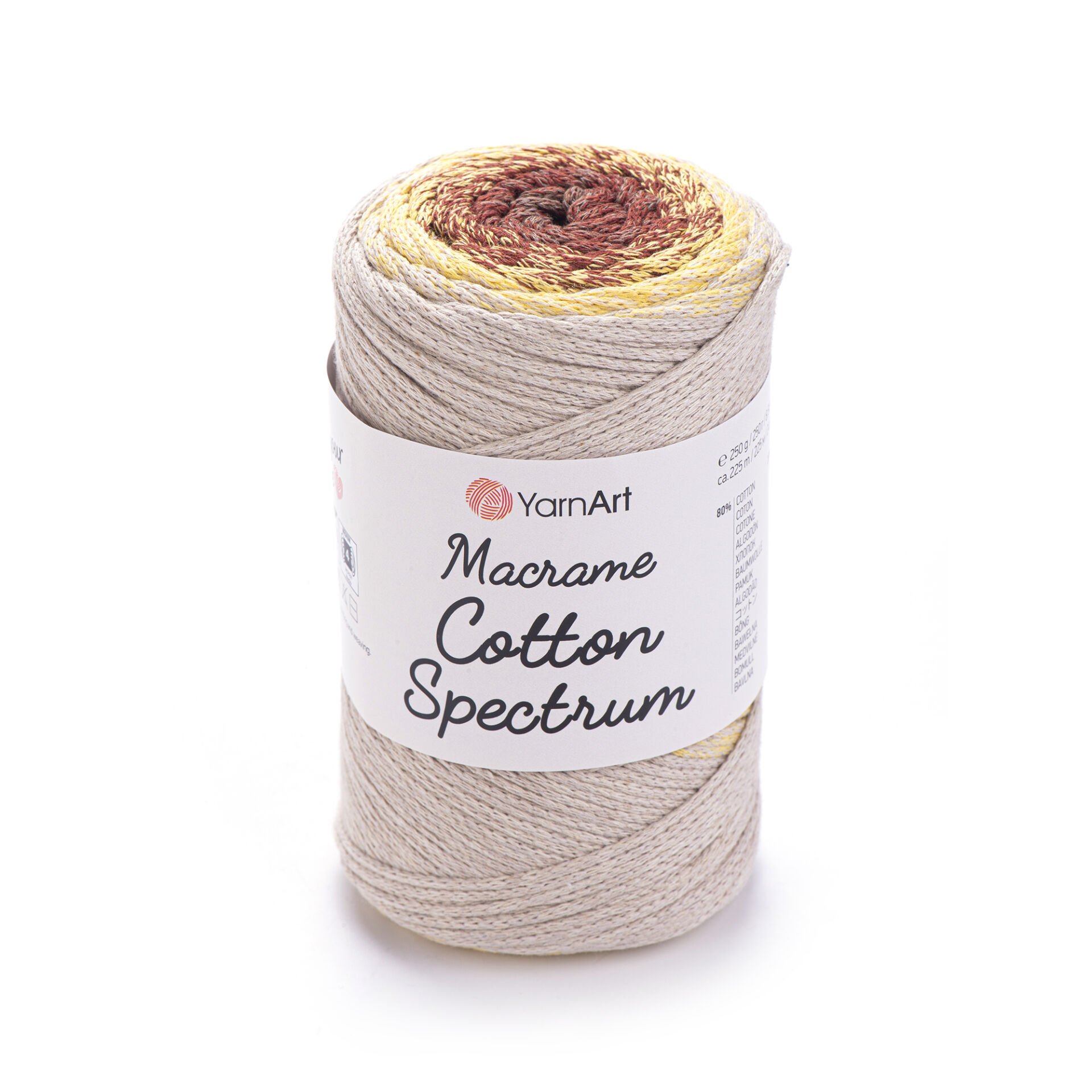 YARNART MACRAME COTTON SPECTRUM - MACRAME CORD VARIEGATED - 1325
