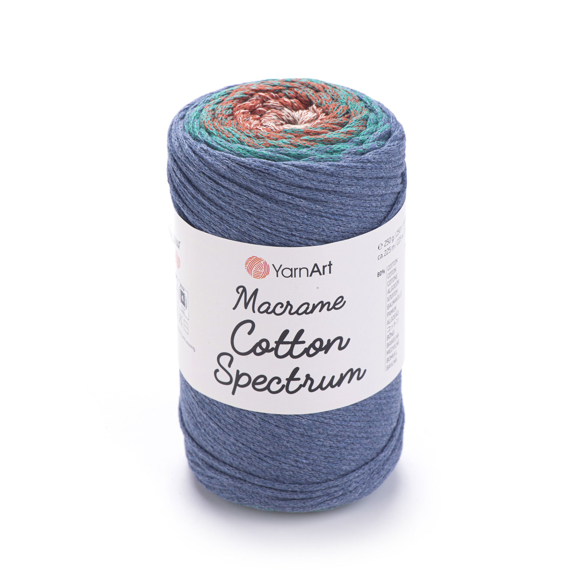 YARNART MACRAME COTTON SPECTRUM - MACRAME CORD VARIEGATED - 1327