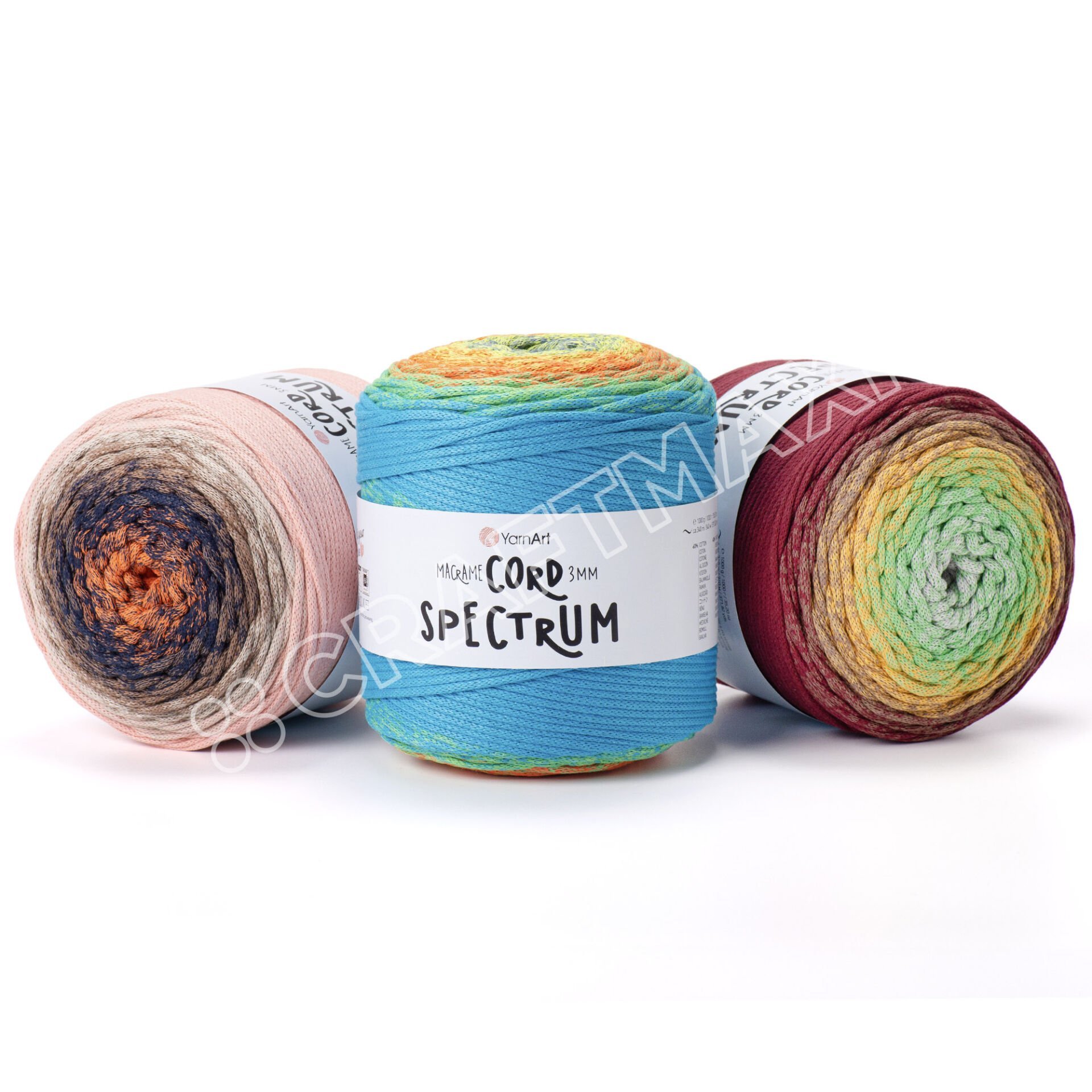 YARNART MACRAME CORD 3MM SPECTRUM - MACRAME CORD